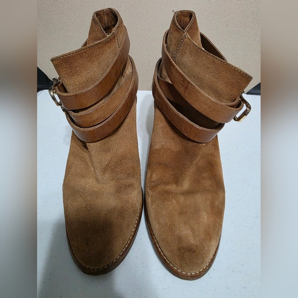 Jimmy Choo Tan Suede Heeled Boots - Picture 4 of 7